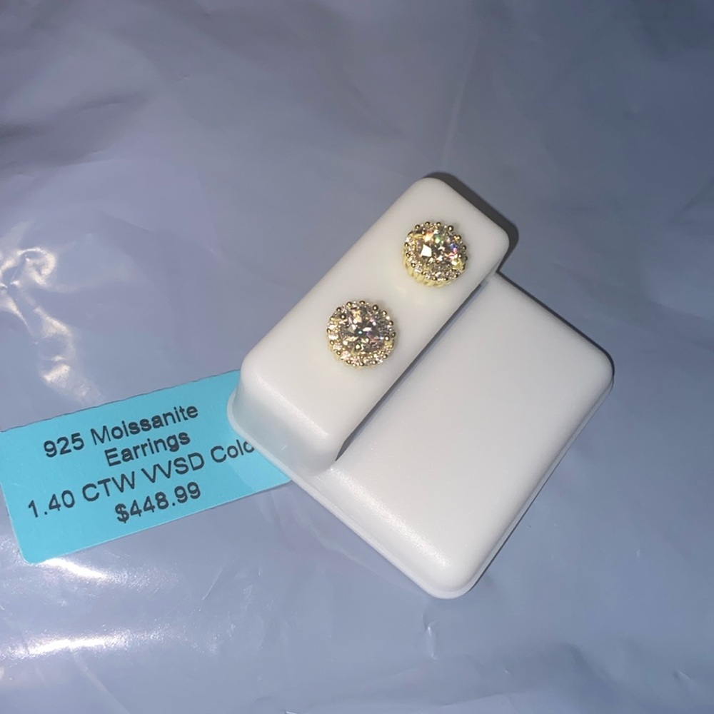 Gold 925 Moissanite Earrings